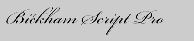 Image of Bickham Script Pro font sample.