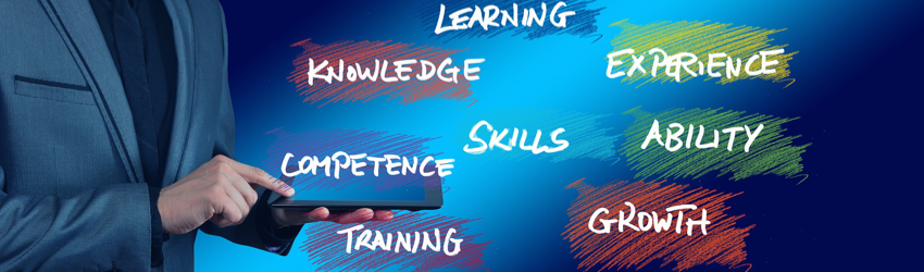 Image of training concepts of learning, experience, ability, growth, skills, training, competence, and knowledge